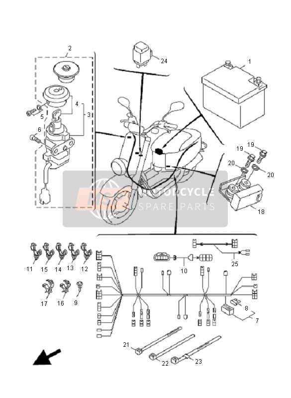 Yamaha XF50E 4T GIGGLE 2008 Electrical 2 for a 2008 Yamaha XF50E 4T GIGGLE